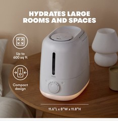 Frida Baby 3-in-1 XL Cool Mist Humidifier for Large Rooms + Diffuser, Nightlight
