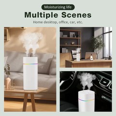 600ML Air Humidifier Double Spray Port Essential Oil Aromatherapy Diffuser Mu…