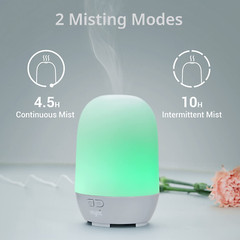 Humidifier Essential Oil Diffuser Cool Mist 100Ml 10+ Hours with 7 Colors LED Li