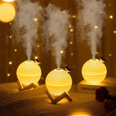 330ml USB Ultrasonic Cool Mist Maker Air Humidifier with Warm LED Lamp for Home