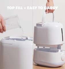 Frida Baby 3-in-1 XL Top Fill Humidifier for Bedroom White 1.6 Gallon Tank