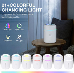Portable Mini Humidifier, 300Ml USB Cool Mist Small Humidifier with Colorful Lig