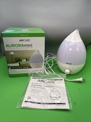 AIRCARE AURORA MINI ULTRASONIC COOL MIST HUMIDIFER LED LIGHTS & OIL DIFFUSER