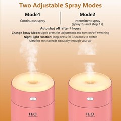 Portable Mini Humidifier, Auto Shut-Off, 2 Mist Modes, Quite, Small Humidifie…
