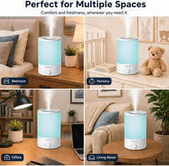 MEGAWISE 3.5L Cool Mist Humidifier with Top Refill, Large Capacity of 3.5L, Easy
