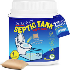 Septic Tank Treatment Pods – 12 Pcs for 1-Year Supply | Beneficial Bacteria & En