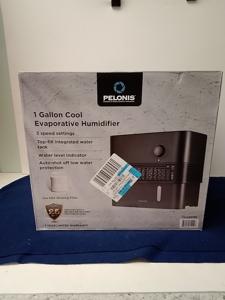 Pelonis 1 Gallon Cool Evaporative Humidifier Black 3 Speed Settings
