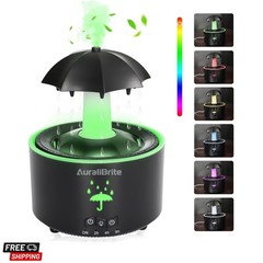 Aesthetic 2-in-1 Humidifier Oil Diffuser with Rotating Raindrop & 7 LED Mood …