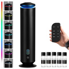 Waterless Scent Diffuser Starter Kit 1500SqFt 5Oils Mood Light Mist Nozzle Black
