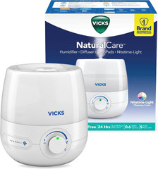 Vicks Naturalcare Cool Mist Ultrasonic Humidifier (VUL530), White, Small Room –