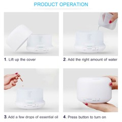 500ML Aroma Air 7 LED Essential Oil Diffuser Ultrasonic Aromatherapy Humidifier