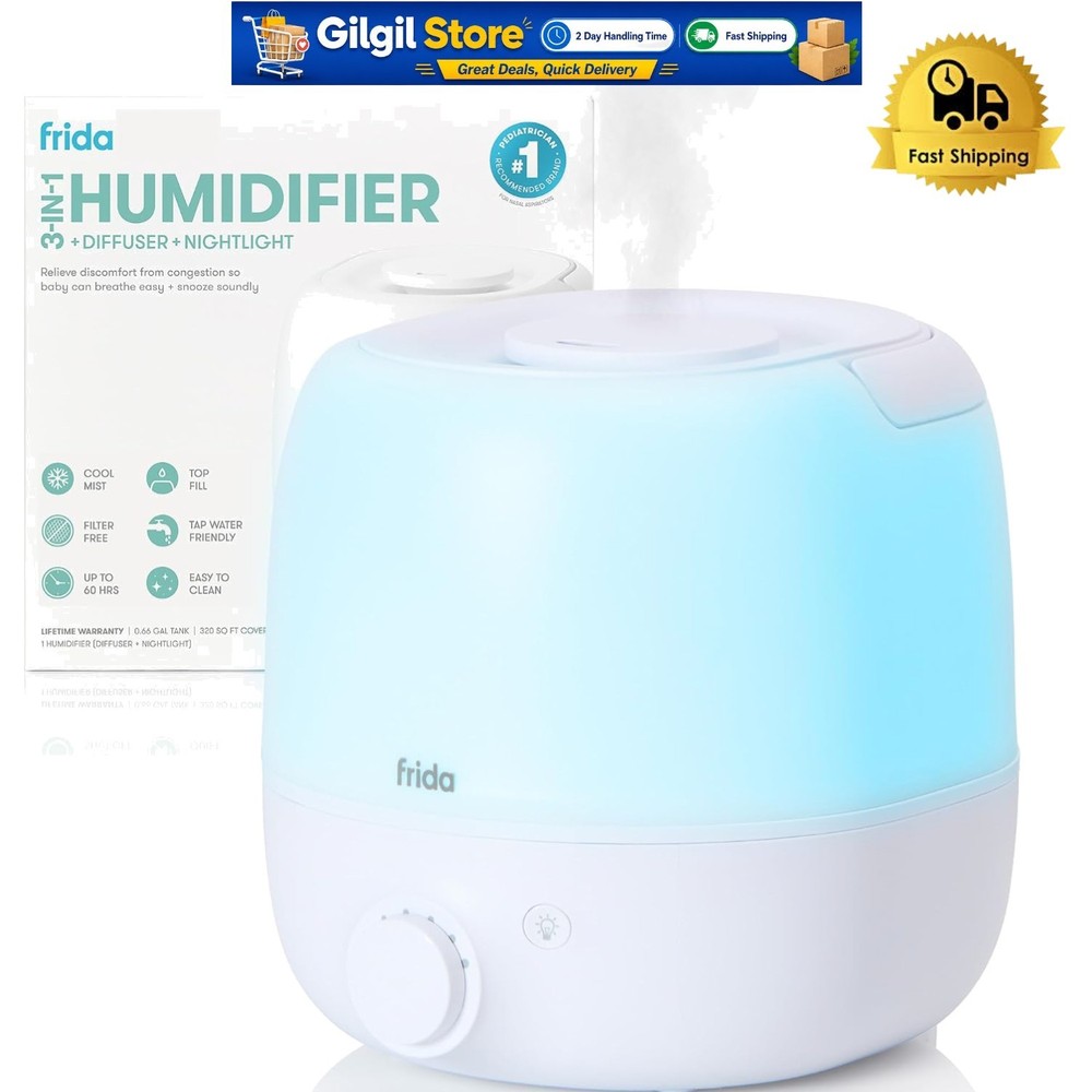 Top Fill Baby Humidifier with Essential Oil Diffuser & Auto Shut-Off for Safety
