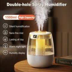 1.5L Dual Spray Aroma Humidifier Air Purifier Essential Oil Mist Diffuser
