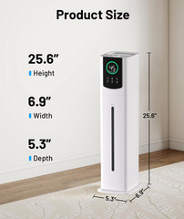 2.4 Gal/9L Humidifier for Bedroom, Large Room 500Ft², Cool Mist Air Humidifiers