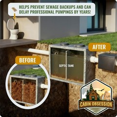 Septic Tank Treatment – 1 Year Supply of Easy Flush Live Bacteria Packets (12 Co