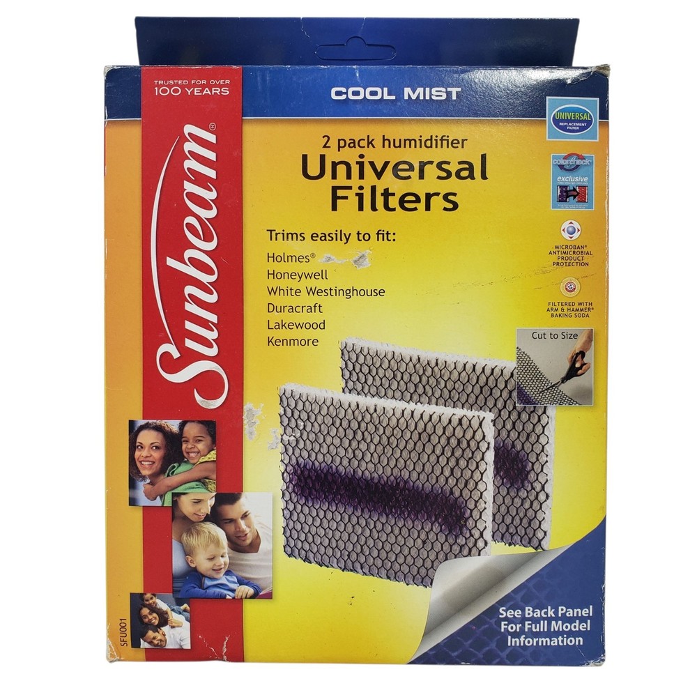 Sunbeam Humidifier Air Filters 2-Pack Cool Mist Universal Cut To Size