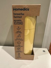 HoMedics Breathe Better Portable Ultrasonic Humidifier (Yellow) BRAND NEW SEALED