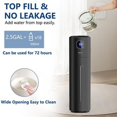 Akeshan Large Humidifiers for Bedroom, 9L/2.5Gal Ultrasonic Cool Mist