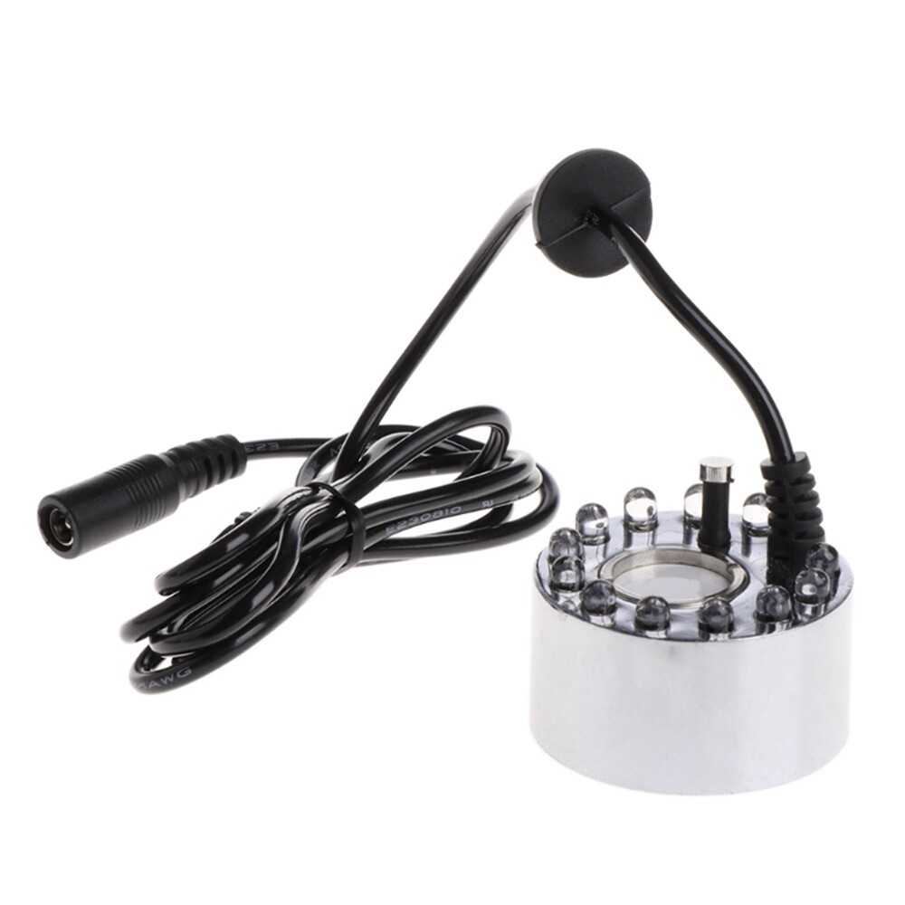 Mist Maker Indoor Fountain Mister Foggers Small Pond Fog Machine Atomizer 12 LED