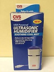 CVS USB Powered Ultrasonic Humidifier Soothing Cool Mist 6′ Foot Cord Portable