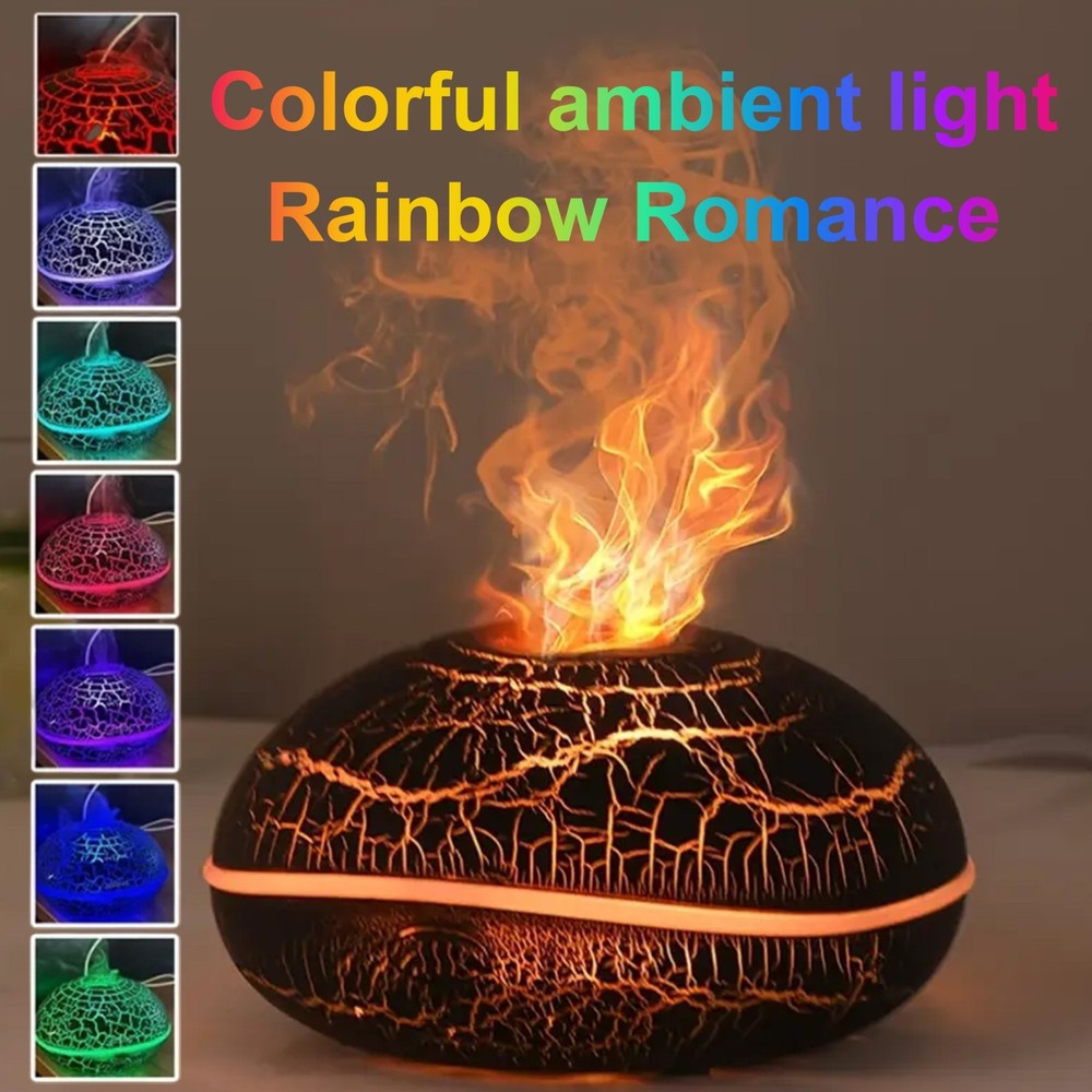 200ml Fire Flame Aroma Diffuser, Essential Oil, Air Humidifier, LED Aromatherapy