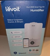 Levoit Dual 200S 3L 290 Sq Ft Ultrasonic Cool Mist Smart Humidifier White