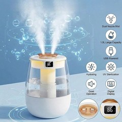 1.5L Humidifiers For Bedroom Indoor Ultrasonic Cool Mist LED Humidifier Top Fill