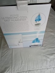 Pure Enrichment Mistaire Ultrasonic Cool Mist Humidifier Night Light Blue/White