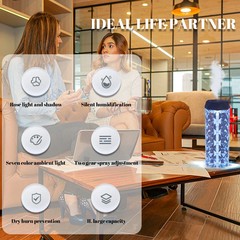 Crystal Lamp Humidifier with Cool Mist and LED Light