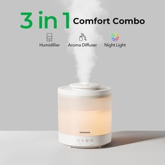 2-Pack 1.5L Cool Mist Humidifiers & Aromatherapy Diffuser – Whisper-Quiet Sleep
