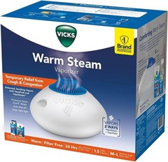 1.5 Gal Warm Steam Vaporizer Humidifier Night Light for Medium Rooms