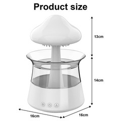 CLOUD RAIN HUMIDIFIER with Soothing Sounds Bedroom Sleep Aid White CJC