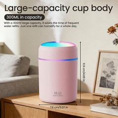 Portable Colorful Cool Mini Humidifier,Aroma Essential USB Personal Desktop H…