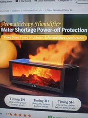 6 Color Simulated Flame Air Humidifier Feat. Smoke Design Oil Diffuser USB Power