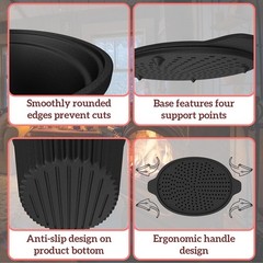 Wood Stove Steamer & Cast Iron Humidifier, 1.4 Qt Fireplace Simmer Pot with C…