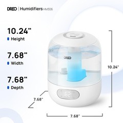 Humidifiers for Bedroom, 3L Top Fill 30H & 26dB Quiet Runtime for Large Room,…