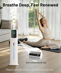 2.4 Gal Cool Mist Humidifier for Large Rooms, 75H Quiet & Easy to Clean