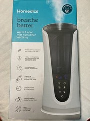 NEW HoMedics Total Comfort Deluxe Ultrasonic Humidifier Model UHE-WMTF185B