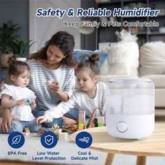 3L Cool Mist Humidifier BPA‑Free with Low Water Level Protection