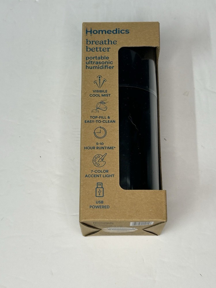 NIB Homedics Breathe Better Portable Ultra Sonic USB Humidifier