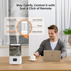 4.5L Warm and Cool Mist Ultrasonic Humidifier for Bedroom Large Room Top Fill