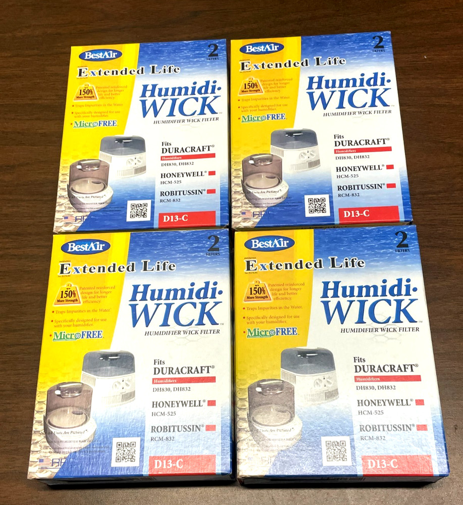 4 Lot BestAir D13-C Extended Life Wick Humidifier Filter – 2 Pack