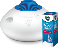 Vicks Warm Steam Vaporizer & 8 Oz VapoSteam Liquid Cough Suppressant New