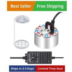 350ml/H Mist Maker Fogger,12 LED Fog Atomizer Air Humidifier, with Adjustable…