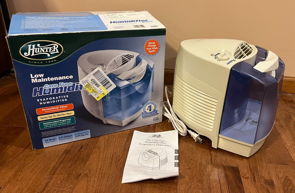 Hunter Care Free Humidifier Plus 33201 2 Gallon 1175 Sq Ft 24 Hour Run Time