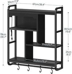 Gaming Floating Shelves with LED Lights, 26.4″ LED Wall Mounted Shelf, Modern Co