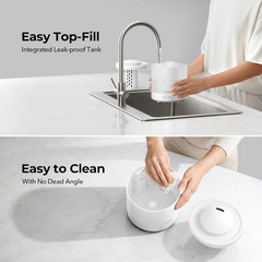 [2 Packs] 1.5L Cool Mist Top Fill Humidifiers for Bedroom & Baby Nursery, 3 in