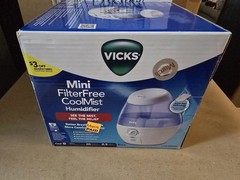 Vicks Mini Filter-Free Cool Mist Humidifier, White, VUL520W. New. Box Damage