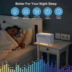 White Noise Night Light Humidifier, 3-In-1 White Noise Sound Machine Humidifier