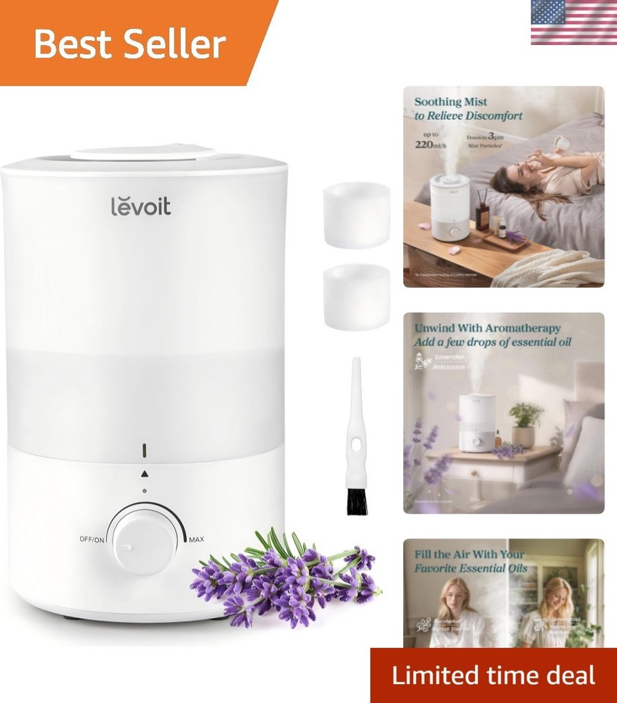 25W 3L Humidifier with Aroma Diffuser & Auto Shut Off for Peaceful Sleep